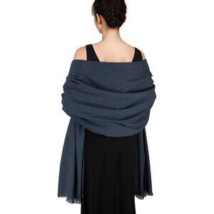 🆕 Women Blue Wedding Evening Dress Pashmina Shawl Winter Foulard Femme Wraps